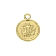 Dije redondo - signo del zodiaco Verseau 10x8 mm - Chapado de oro 3 micras x1