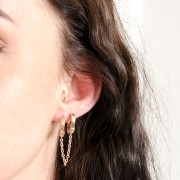 Ganchos pendientes 34x12 mm - Chapado de Oro 3 micras x1