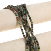 Cuentas arandelas - Heishi en piedra gema 4x2.5 mm - Indian Agate teinté x40cm