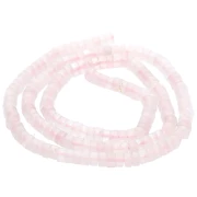 Cuentas arandalas Heishi redondas de piedra preciosa, 4 x 2,5 mm - Cuarzo rosa teñido, 37 cm