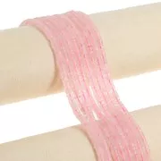 Cuentas arandalas Heishi redondas de piedra preciosa, 4 x 2,5 mm - Cuarzo rosa teñido, 37 cm