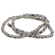 Cuentas arandalas Heishi rondelles 4.5x2 mm - Jaspe dálmata x38cm