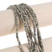 Cuentas arandelas - Heishi en piedra gema 4.5x2 mm - Jaspe dalmatien teinté x38cm