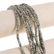 Cuentas arandalas Heishi gema rondelles 4.5x2 mm Jaspe dálmata teñido x38cm