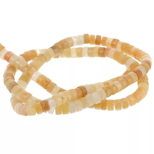 Cuentas arandalas Heishi 4x2.5 mm - Topacio teñido Jade x39cm