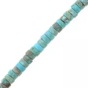 Perles rondelles Heishi pierre gemme 4x2mm Régalité teintée - jaspe aqua terra x20
