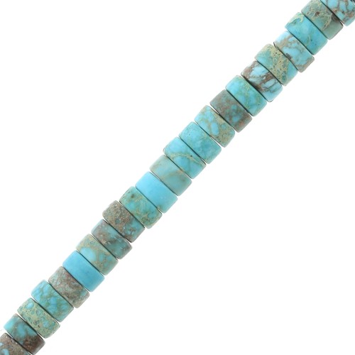 Cuentas arandalas Heishi 4x2mm tintado regality - aqua terra jasper x20
