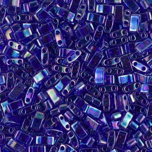 Miyuki Half Tila Beads 5x2.3x1.9mm HTL-177 - Transparent Cobalt AB x10g