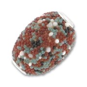 Oliva inclusiones de perlas 20x15 mm Multicolor x1|raw }}