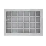 Organizador de joyas 35x24x5 cm - 24 compartiments - imitation velours - Gris x1