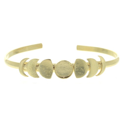 Pulsera engaste 10x150 mm para cabuchón redondo fondo plano 8mm - Chapado de oro 3 micras x1