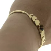Pulsera engaste 10x150 mm para cabuchón redondo fondo plano 8mm - Chapado de oro 3 micras x1
