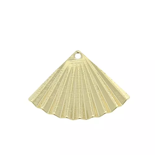 Colgante triángulo forma abanico 14x19.5 mm Chapado de Oro 3 micras x1