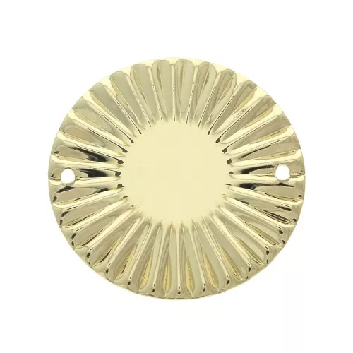 Entrepieza redondo plegado 25 mm para cabuchón 10 - Chapado de Oro 3 micras x1