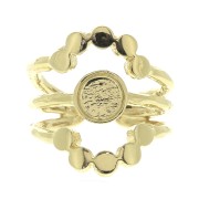 Anillo ajustable triple con engaste para cabuchón 6mm - Chapado de Oro 3 micras x1|raw }}