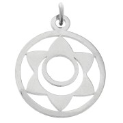Colgante redondo - medalla de 21,5 x 19 mm, Chakra n.º 2 - Sacro - Acero inoxidable 304 x 1