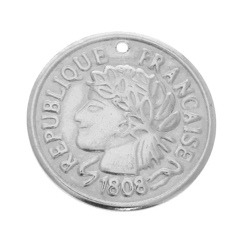 Colgante redondo - Moneda República Francesa 20 mm - Acero inoxidable x1