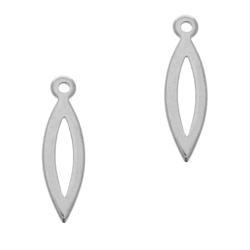 Dijes rombo calados 19x5.5 mm - Acero inoxidable x5