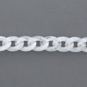 Cadena de plástico brillante eslabones pulsera 29x21 mm - Blanco x50 cm