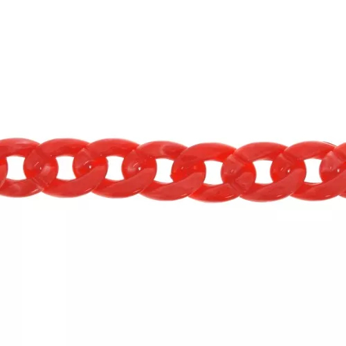Cadena de plástico brillante eslabones pulsera 29x21 mm - Rojox50 cm