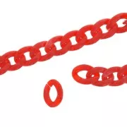 Cadena de plástico brillante eslabones pulsera 29x21 mm - Rojox50 cm