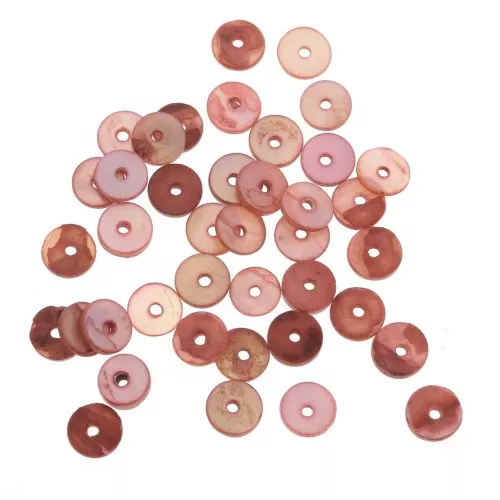 Cuentas arandelas Heishi de nácar teñidas 6 mm - Rojox144