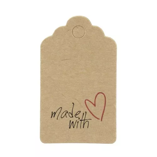 Etiquetas rectangulares 50x30 mm - Made with - Kraft x10