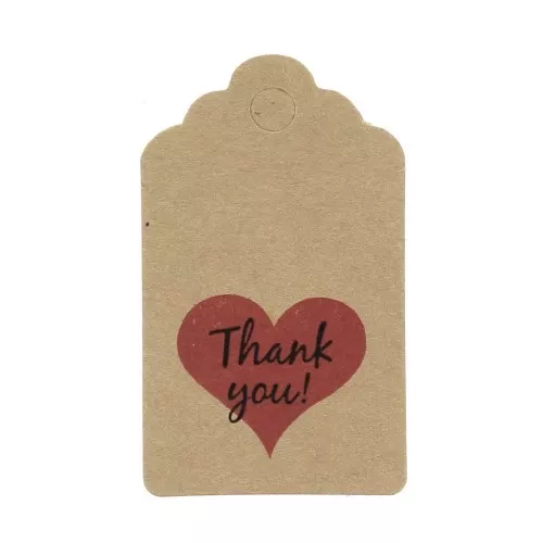Etiquetas rectangulares 50x30 mm - Thank You - Kraft x10
