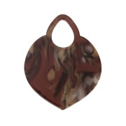 Colgante forma oriental calado 41.5x32 mm marmoleado Marrón - Blanco x1|raw }}