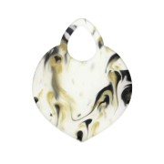 Colgante forma oriental calado 41.5x32 mm marmoleado Transparent  Negro  Dorado x1|raw }}