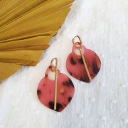 Colgante forma oriental calado 41.5x32 mm marmoleado Transparent  Negro  Dorado x1