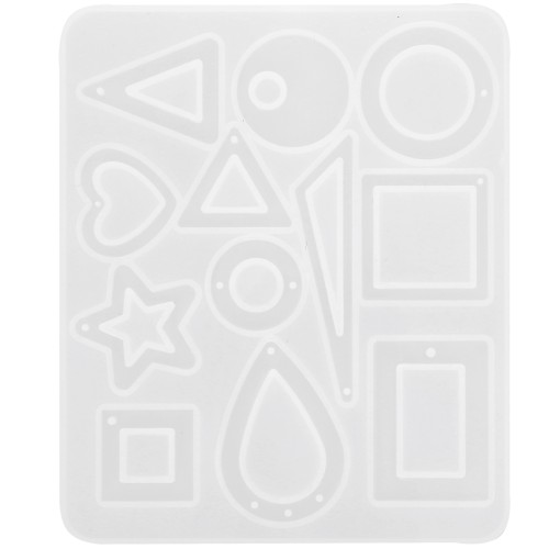 Molde silicono para hacer colgantes y entrepiezas calados de resina x1