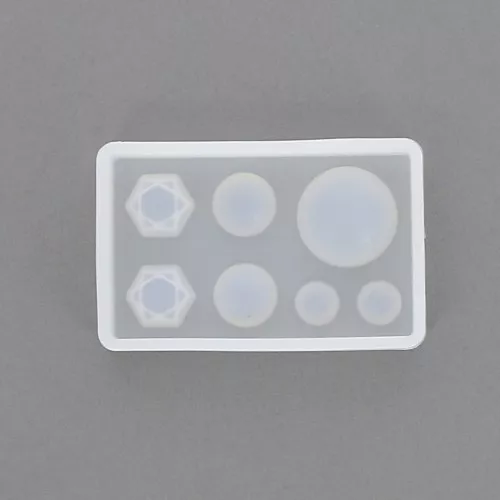 Molde silicono para hacer des cabuchones planos de resina x1