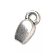 Terminales para cordón 1.5 - 2 mm Chapado Plateado envejecido x4