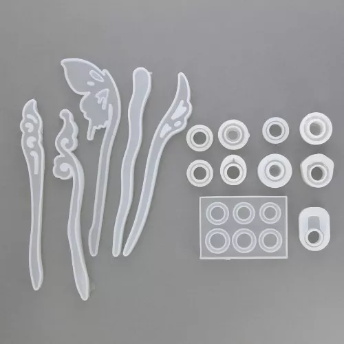 Moldes silicono para resina - Anillos - Marcapáginas - Set 2