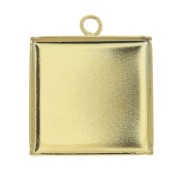 Colgante medallón para cabuchón 20x20 mm - Dorado x1