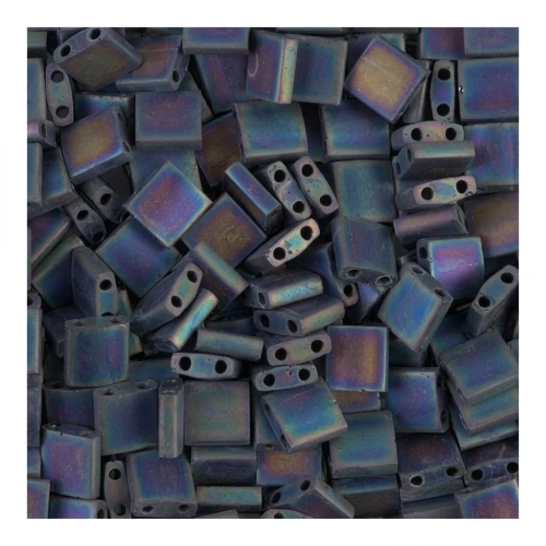 Miyuki Tila Beads 5x5x1.9 mm TL-0401FR - Mat Black AB x10g