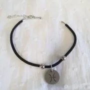 Cierrre mosquetón 11 mm con cadena para cordón trenzado 2 mm de Plata 925 x1