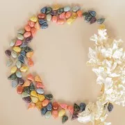 Cuentas de vidrio Samos® por Puca® 7x5 mm Opaque Rosa Spotted x10g