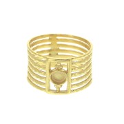 Anillo semanal rígido cabuchón 4mm Talla 52 de Plata 925 Dorado con oro fino x1|raw }}