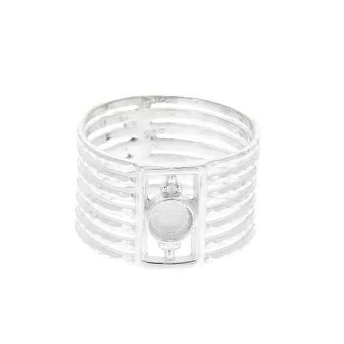 Anillo semanal rígido para cabuchón 4 mm - Talla 50 - de Plata 925 x1