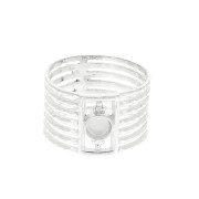 Anillo semanal rígido para cabuchón 4 mm - Talla 52 - de Plata 925 x1