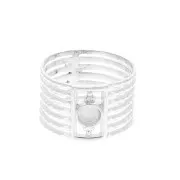 Anillo semanal rígido para cabuchón 4 mm - Talla 54 - de Plata 925 x1