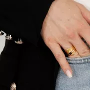 Anillo semanal para cabuchón 4 mm - Talla 50 - de Plata 925 Dorado con oro fino x1