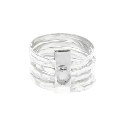 Anillo semanal para cabuchón 4 mm - Talla 50 - de Plata 925 x1