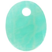 Dije ovalado 12x10 mm de piedra gema - Amazonite x1|raw }}