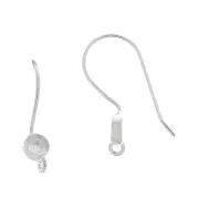 Ganchos pendientes redondos para cabuchón 4 mm - de Plata 925 x2