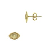 Ganchos pendientes forma ojo - para cabuchón 4 mm - de Plata 925 Dorado oro finox2|raw }}