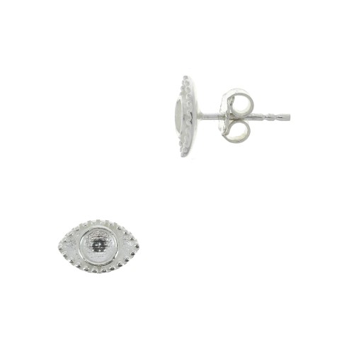 Ganchos pendientes forma ojo - para cabuchón 4 mm - de Plata 925 x2