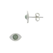 Ganchos pendientes forma ojo - para cabuchón 4 mm - de Plata 925 x2